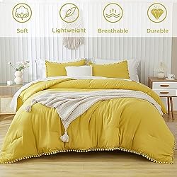 annadaif Mustard Yellow Comforter Set King