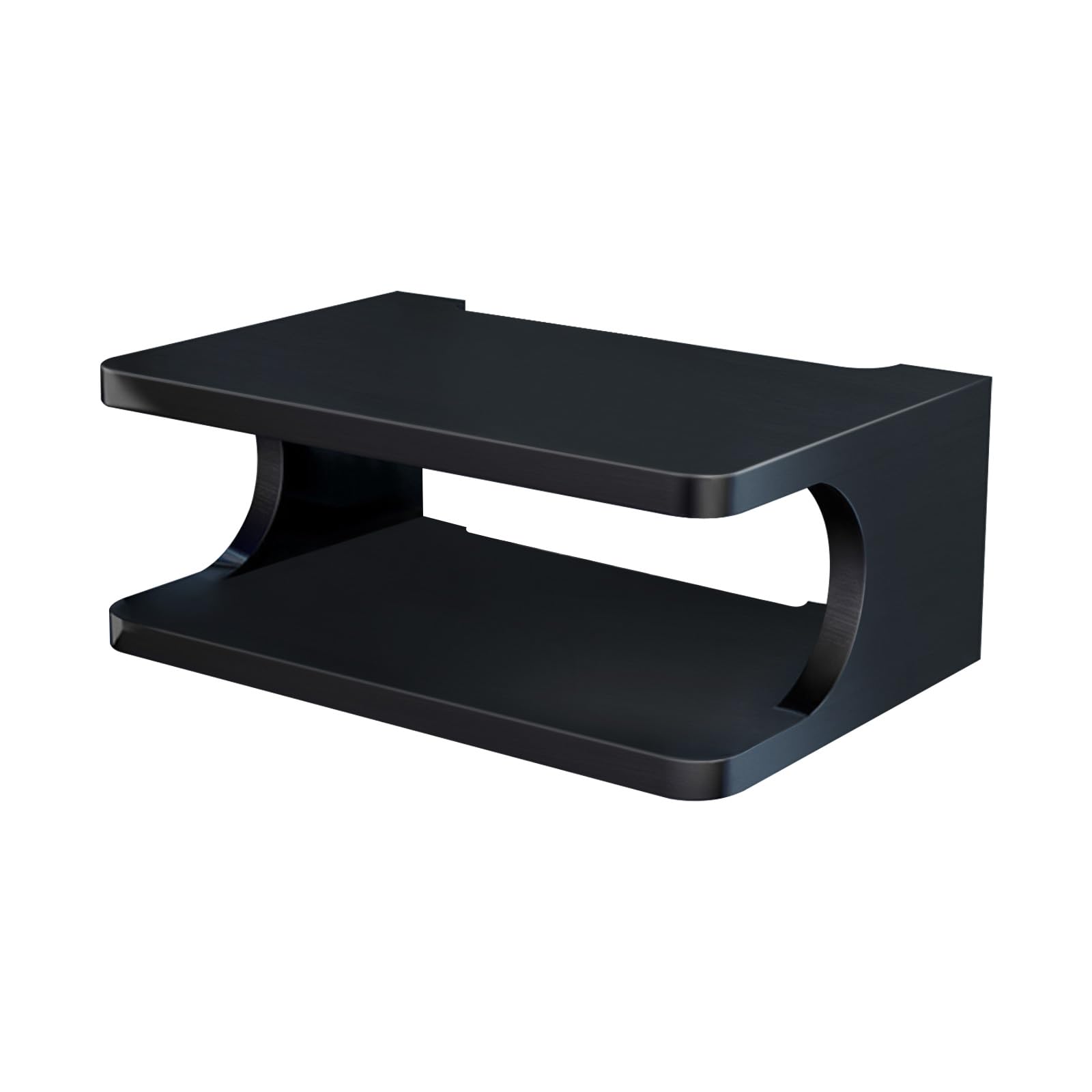 lalago WiFi Router Storage Box, Wall Mount for WLAN Router, Router Cabinet, TV Console Shelf for Phone, DVD Shelf Wall, Wall Decoration (Black)