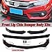Zeeos Black Universal Front Bumper Lip Chin Spoiler ABS Front Bumper Lip Sopiler Wing Body Fits For AUDI,Ford,BMW,HONDA,Chevrolet,Toyota,Civic,Car
