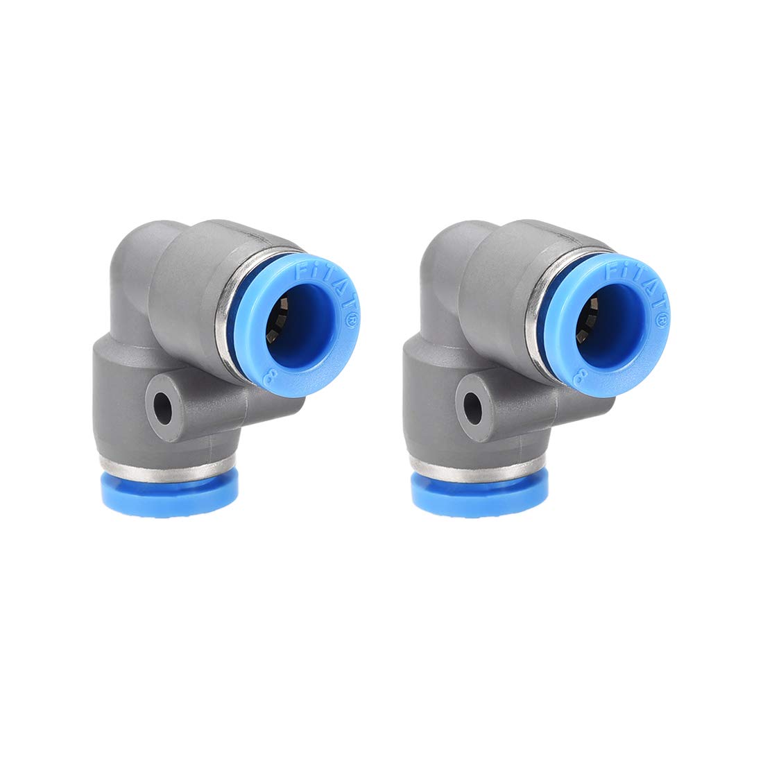 sourcing map Elbow Push to Connect Air Fittings 8mm Tube OD Pneumatic Quick Release Connectors Grey 2Pcs