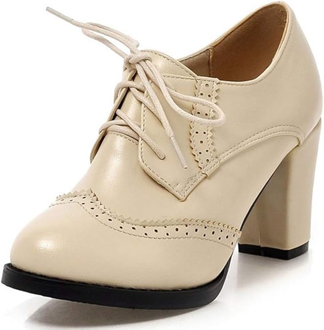 Vimisaoi Oxford Shoes for Women, Vintage Laceup Wingtips