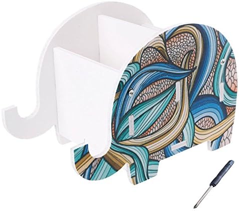HOUSWOUKER Elephant Pencil Cup Cute Desk Pen Holder, Cell Phone Stand Desk Organizer for Office,Home