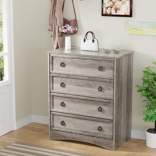 LGHM Modern 4 Drawer Dresser, Dressers for Bedroom, Tall Chest of