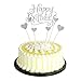 PALASASA Happy Birthday Cake Toppers Silver letters happy birthday and love star,Party decor Decorations,Set of 7