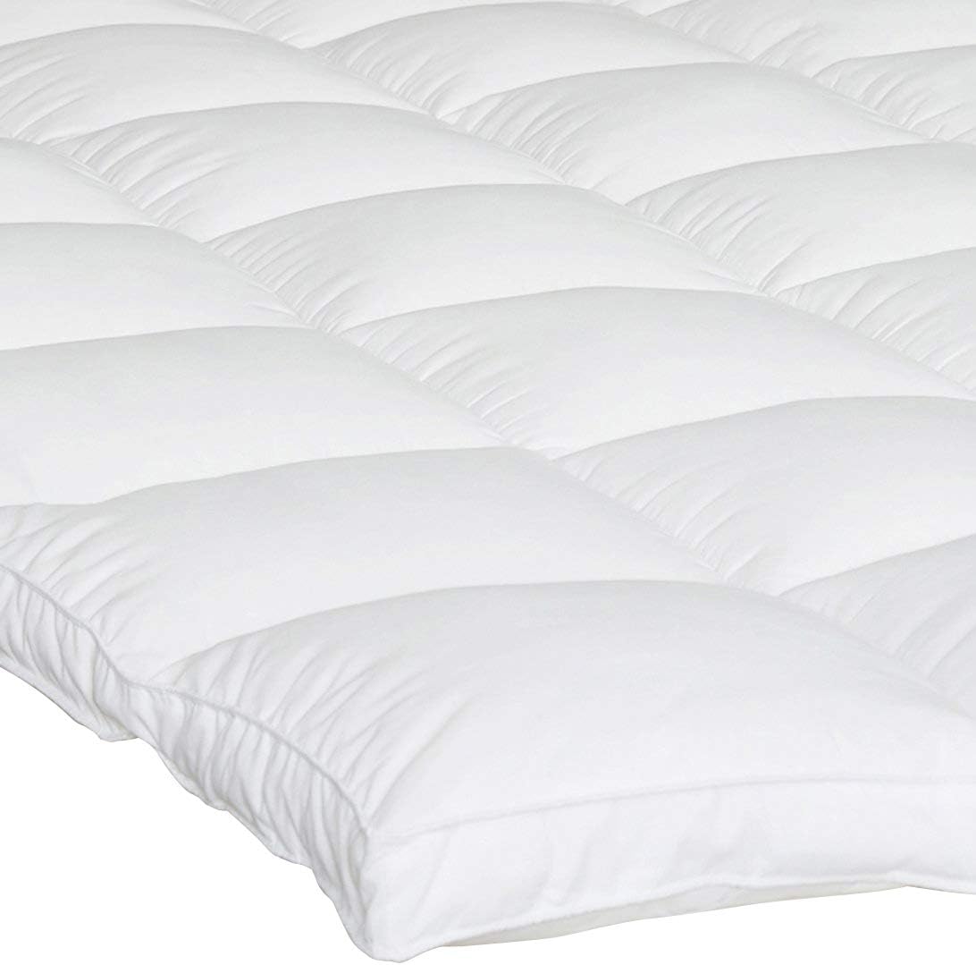 Single Mattress Topper, 2 Inch Thick Goose Down Bed Topper with 230T Microfibre, Anti Dust Mite Fabric - Anti allergen - Washable at Home Range