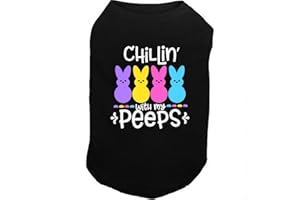 SUEOSU Happy Easter Shirts for Dog Funny Print Vest for Small Medium Large Dogs Funny Dogs Tank Top Lightweight Pets T-Shirt Costumes for Easter Day (Small, ea black01)