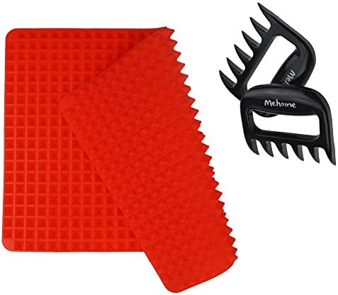 Mehome BBQ Meat Pulled Pork Shredder Claws +Silicone Non-stick Healthy Cooking Baking Mat with Pyramid Surface-16 Inches X 11.5 Inches