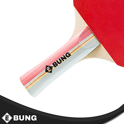 EBUNG Table Tennis Set 4 Table Tennis Paddles 2 Black, 2 Red , 3
