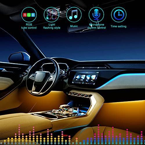 auto led innenbeleuchtung DC5V USB Anschluss Autoladegerät Lichtleiste 5050LED innenraumbeleuchtung auto mit APP Control Remote Control Im ambientebeleuchtung auto