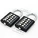 MIONI 10 Digit Push Button Combination Padlock, 5 Digit Locking Mechanism,Blue (2 Black)