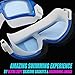 USHAKE Adult Swim Goggles, Large Swimming Goggles with Anti-Fog Light Blue Lens for Adult or Youth Outdoor Ocean Swimming Goggles