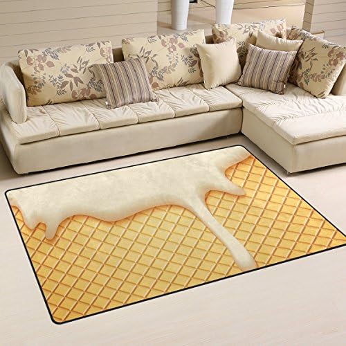 Penny McCarthy Non-slip Area Rugs Home Decor, Stylish Milk Plombir Ice Cream and Wafer Floor Mat Living Room Bedroom Carpets Doormats
