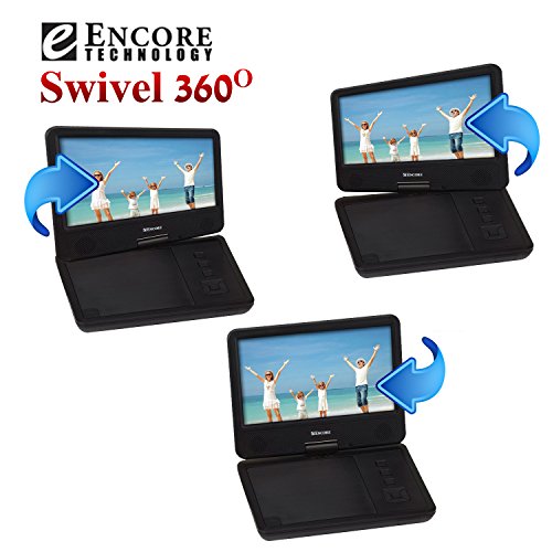 9-inch-Portable-DVDCD-Player-with-Swivel-Screen-and-Fold-Rechargeable-Battery-Remote-Control-Travel-Bag-with-Matching-Color-Headphones-and-ACDC-Adapter-Encore-DVD901MO-Black