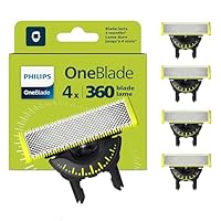 Philips OneBlade Original 360 Blade Heads, Compatible with all OneBlade and Pro Electric Shaver & Trimmers, Original from Philips, 4x One Blade, 16-Month Supply (QP440/50)