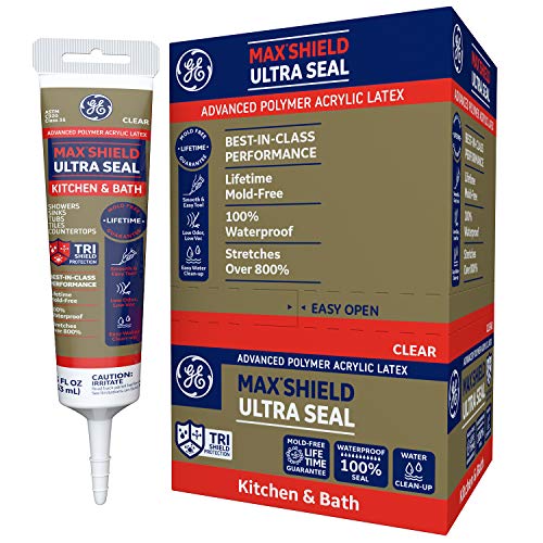 GE Momentive Performance Materials MAKB405CR Max Shield Ultra Seal Siliconized Acrylic Latex Sealant Caulk, Clear, 5.5oz - Thumbnail 2