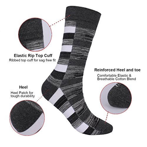 Morecoo Mens Cotton Dress Socks Ribbed Colorful Patterned Stripe Funky Socks for Men