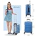 REYLEO Luggage 20 Inch PC+ABS Carry on Luggage Travel Suitcase with USB Charging Port Built-in TSA Lock 8 Silent Spinner Wheels Side Handle, Gray