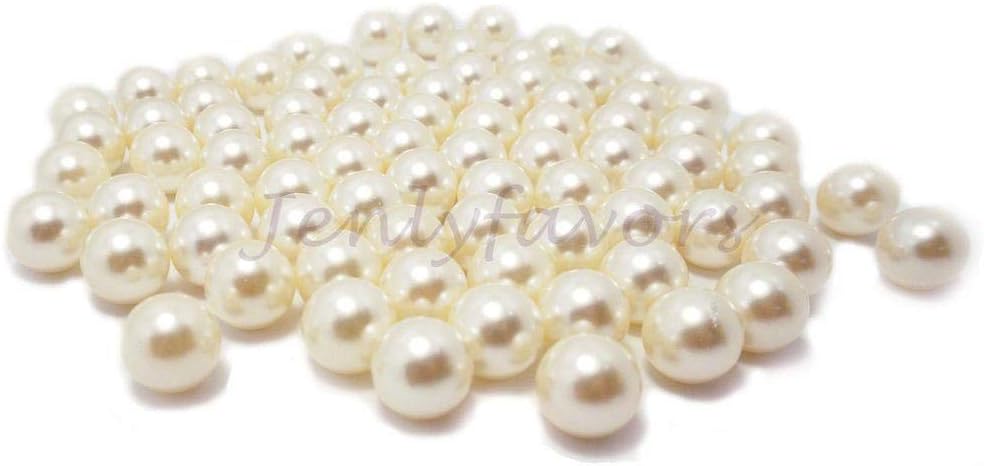 16mm NO Hole Loose Big Pearl Beads Table Decor Vase Filler Ivory 2 Packs (1 Lbs Each)