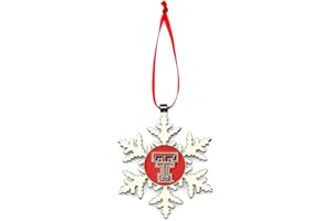 COLLEGIATE PULSE Texas Tech Red Raiders Snowflake Metal Christmas Ornament