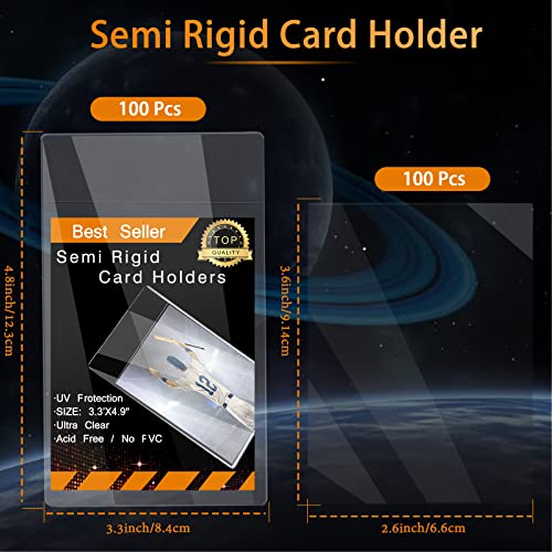 200 Pieces Semi Rigid Card Holder and Soft Penny Card Sleeves for