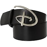 Buckle-Down womens Disney Belt, Signature D Logo Gold Cast Buckle Black, Vegan Leather Belt