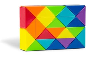MAO&MAO TECH 1PC Snake Fidget Toy Cube Twist Puzzle 24 Wedges, Large Size Rainbow Magic Snake Toy Brain Teaser Stocking Stuffers Party Favors Game Goodie Bags Fillers for Kids Adults Teens