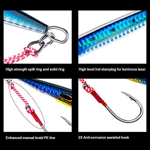 Goture Thunfisch Lures Vertikale Salzwasser-Jigs / Glow Lead Jigs / 80g 100g 150g 200g 250g / Tiefsee-Angelköder… – Bild 5
