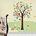 Giant Peel & Stick Nursery Decal - Forest Animals & Flowers Tree Wall Art Sticker Decals (Tree Assembles 4.7 Feet Tall)