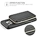 ZVE Wallet Case for Samsung Galaxy S8, 5.8 inch, Leather Wallet Case Credit Card Holder Slot Zipper Wallet Pocket Purse Handbag Wrist Strap Protective Cover Samsung Galaxy S8, 5.8 inch 2017 - Black