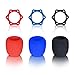 Microphone Cover,Mic Windscreen Foam Ball-Type Accessories,Anti-rolling Mic Protection Silicone Ring for KTV Equipment,Color Black Blue Red-3 Sets