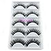 Luxurious Mink Fur 3D False Eyelash LASGOOS Design Natural Messy Thick Long Volume 100% Siberian Fluffy Light Weight Fake Eyelashes Makeup Multi-pack 5 Pairs/Box (A06)