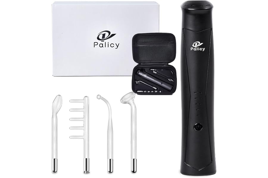 Wireless Lift Wand Professional High Frequency Facial Wand Machine Includes 4 Electrodes,Therapy Wand – Xenon Gas Diminish Wrinkles, Scars, Dark Circles, Breakthrough Device for Beauty (Black)