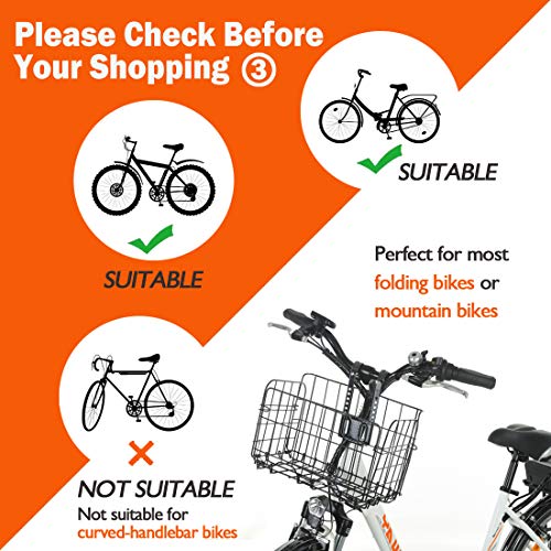image for ONWAY Bike Basket for Women Folding Front Handlebar and Rear Rack Bicy