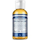 Dr. Bronner's - Pure-Castile Liquid Soap (Peppermint, Travel Size, 2 ounce) - Made with Organic Oils, 18-in-1 Uses: Face, Body, Hair, Laundry, Pets and Dishes, Concentrated, Vegan, Non-GMO