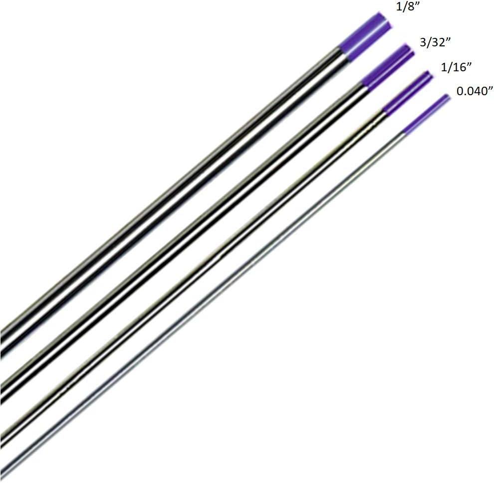 WeldingCity 10-pcs TIG Welding Tungsten Electrode Tri-Element Non-Radioactive (Purple/AWS: EWG) 3/32" x 7" | 10-pk - - 