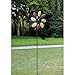 Solar Wind Spinner 7 Foot Tricolor Multi-Color LED Lighting by Solar Powered Glass Ball. Perfect Gardening Gift Amongst Wind Spinners and Windmills Yard Art with Kinetic Dual Direction Spinning
