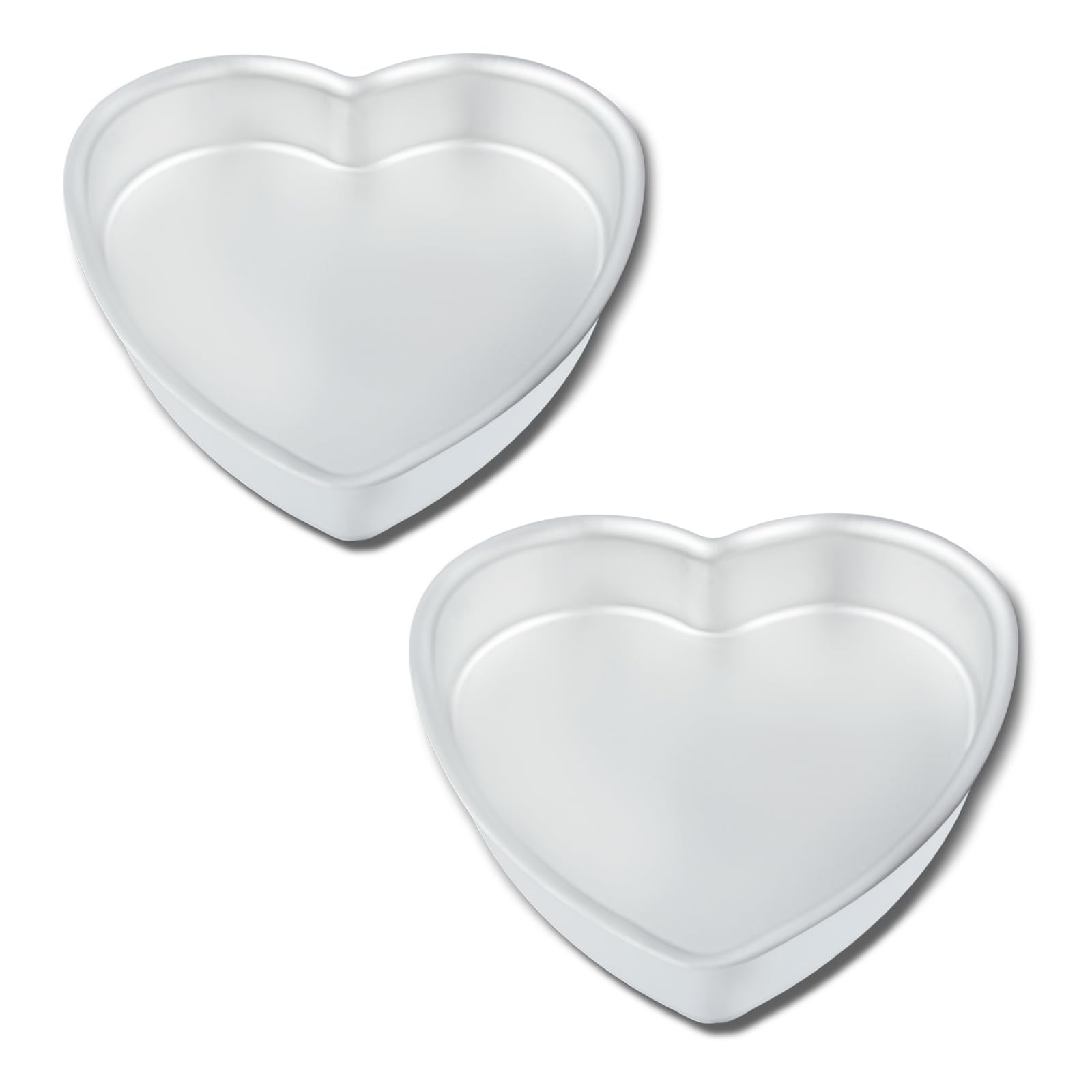 kefyixc 10 Inch Heart Shaped Cake Pans,2 Inch Deep,Aluminum Heart Shaped Cake Pan,Safe Oven,Suitable for party, birthday, gathering, other occasions cake (10 x 2 Inch,Set of 2) Image