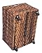 BIRDROCK HOME Abaca Rolling Storage and Recycling Bin - Divided Decorative Cart - Kitchen - Paper Cans Glass Plastic Sorter - Toy Blanket Storage