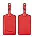 Travelambo Luggage Tags for Suitcases Faux Leather Privacy Protection 2 Pack Bag Tags Travel Accessories Essential, Classic Red