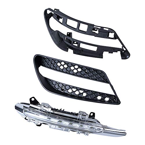 2PCS Front Bumper DRL LED Daytime Running Light Fog Lamp Compatible with Mercedes W204 Sport W204 AMG Sport C-Class 2008-2011 - Thumbnail 4
