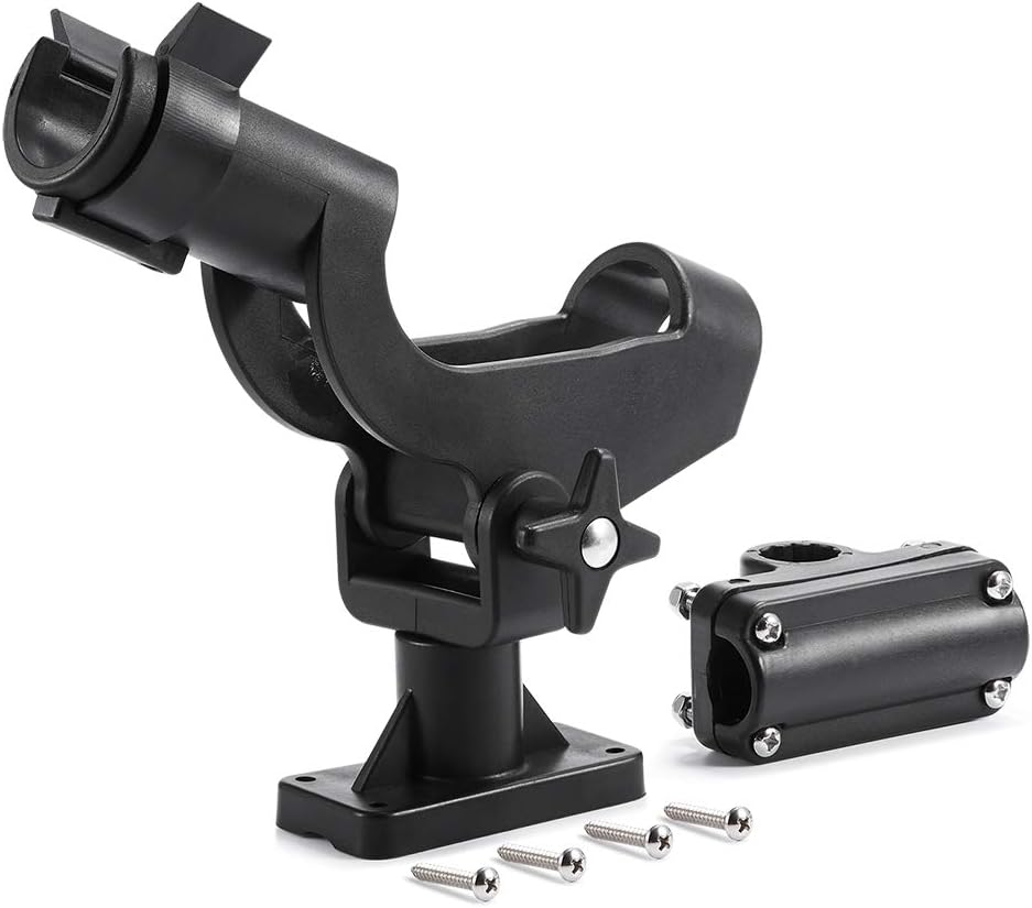 ZOMCHAIN Fishing Rod Holder for Boat, Adjustable 360 Degree Fishing Rod Rack with 2 mounts