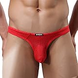 CM-CG Mens' U Shaped G-String Lace Thong Exotic See Through Underwear