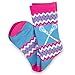 ChalkTalkSPORTS Athletic Half Cushioned Lacrosse Crew Socks | Mid Calf | Aztec Girls Lacrosse Design | Neon Blue