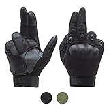 Tactical Gloves for Men & Women - Upgraded- Touch Screen. Free MESH Bag. Motorcycle, Cycling, Bike, Riding, Hiking, Camping, Combat, Shooting, Outdoor, Paintball, Military, Hard Knuckle. (Black, XL)