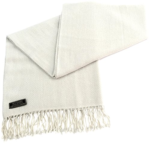 Ivory High Grade 100% Cashmere Shawl Pashmina Hand Made in Nepal CJ Apparel NEW