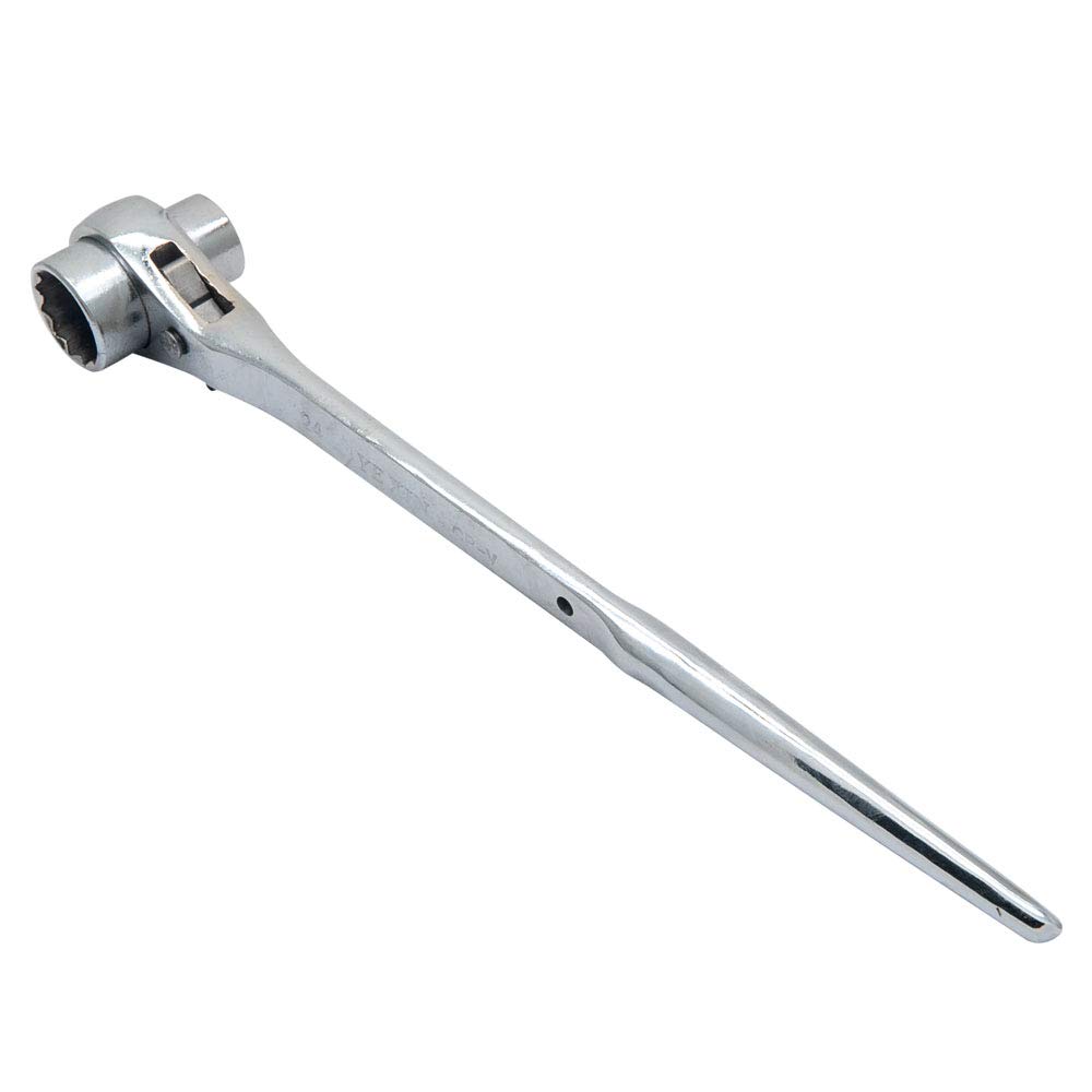 19-24mm Scaffold Spanner Ratcheting Socket Wrench Flat Satin Cr-v Ratchet Podger Tool