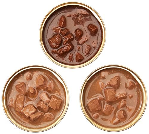 AMAZON BRAND – WONDER BOUND GOURMET WET CAT FOOD IN GRAVY VARIETY PACK (TURKEY, CHICKEN, BEEF), POULTRY, MADE IN USA, 3 OUNCE (PACK OF 24)