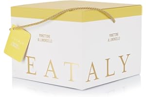 Eataly Panettone with Limoncello- Fresh Bakery Sweet Bread with Lemon Zest, Candied Lemon & Bourbon Vanilla - Perfect Holiday Italian Made Cake Delight - Traditional Sourdough Leavened
