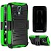 Kyocera Hydro Icon Case, CASEFORMERS Duo Armor GREEN for Kyocera Hydro Icon Combo Case with Stand and Holster