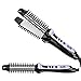 Berta Curling Iron Brush Professional Travel Dual Voltage, Hair Curler 3 in 1 Round Hot Ceramic Toumaline, Hair Straightener Heat Curling Wand Salon, Flat Iron LED Anti-Scald Cool Tip, Purple